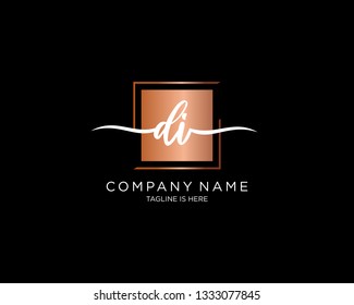 DI handwriting initial  logo vector
