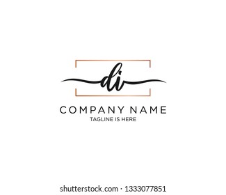 DI handwriting initial  logo vector