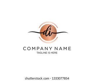 DI handwriting initial  logo vector