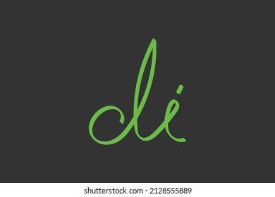 di handwritten logo for identity. di initial handwritten calligraphy, for monogram and logo. 