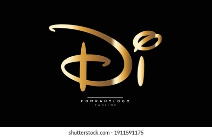 DI icon monogram letter text alphabet logo design