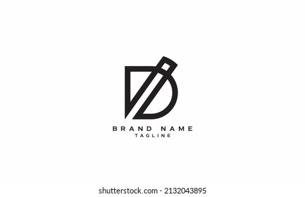 DI, ID, Abstract initial monogram letter alphabet logo design