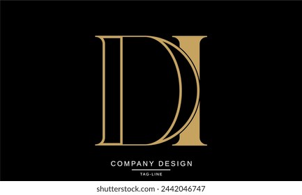 DI, ID Abstract Letters Logo Monogram Font Vector