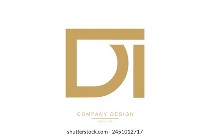 DI, ID Abstract Letters Logo Monogram Design Font Vector