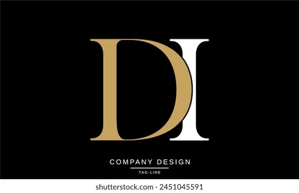 DI, ID Abstract Letters Logo Monogram Design Font Vector