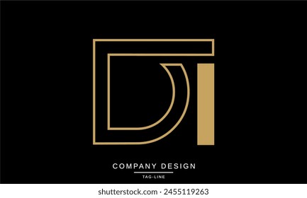 DI, ID Abstract Letters Logo Monogram Design Font Vector