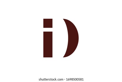 DI or ID and D or I Letter Initial Logo Design, Vector Template