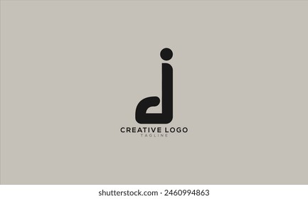 DI ID IJ JI Abstract initial monogram letter alphabet logo design