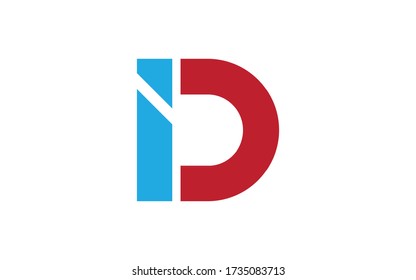 DI or ID Letter Initial Logo Design, Vector Template