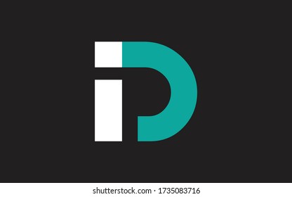 DI or ID Letter Initial Logo Design, Vector Template