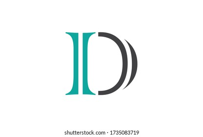 DI oder ID Letter Initial Logo Design, Vector Template