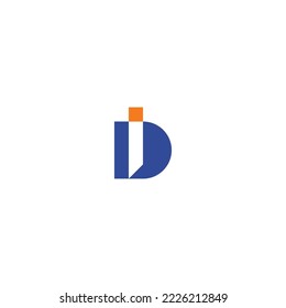 DI or ID monogram with blue and orange color.