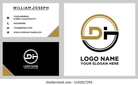 DI initial circle logo template vector