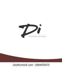 DI Initial handwriting or handwritten logo for identity. Logo with signature and hand drawn style.