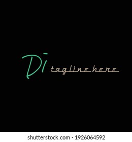 Di Initial handwriting or handwritten logo for identity
with beauty monogram and elegant logo design