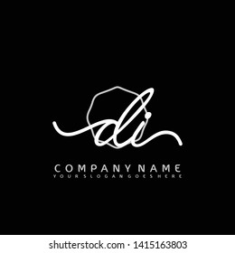 DI Initial handwriting logo concept