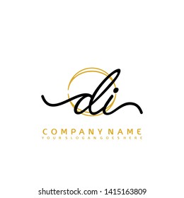 DI Initial handwriting logo concept