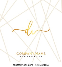 DI Initial Handwriting logo template vector