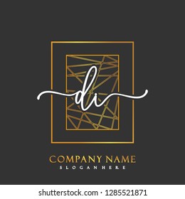 DI Initial Handwriting logo template vector