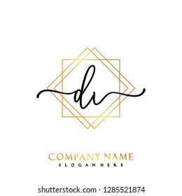 DI Initial Handwriting logo template vector