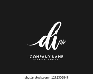 DI Initial Handwriting Logo Template Vector