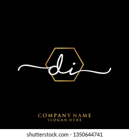 DI Initial handwriting logo template