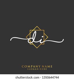 DI Initial handwriting logo template