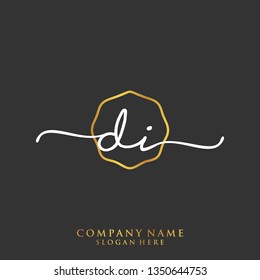 DI Initial handwriting logo template