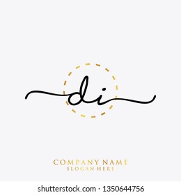 DI Initial handwriting logo template
