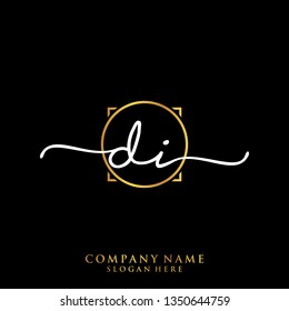 DI Initial handwriting logo template