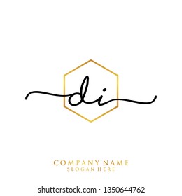 DI Initial handwriting logo template