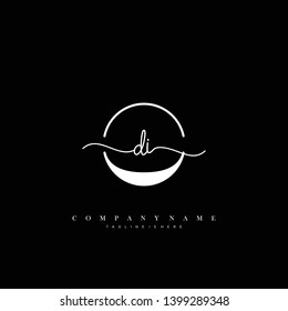 DI initial handwriting logo template vector