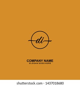 DI Initial handwriting logo template vector
