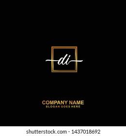 DI Initial handwriting logo template vector