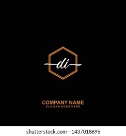 DI Initial handwriting logo template vector