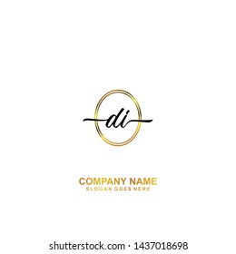 DI Initial handwriting logo template vector