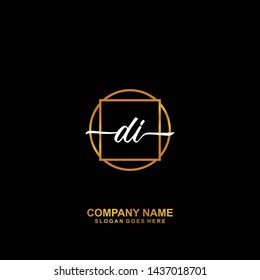 DI Initial handwriting logo template vector