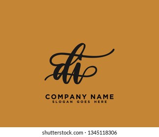 DI Initial Handwriting Logo Vector