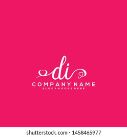 DI Initial handwriting logo vector