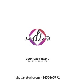 DI Initial handwriting logo vector