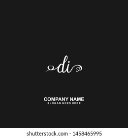 DI Initial handwriting logo vector