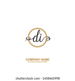 DI Initial handwriting logo vector