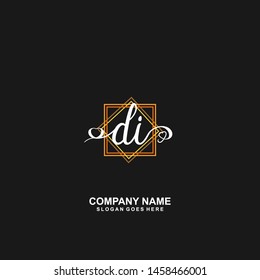 DI Initial handwriting logo vector