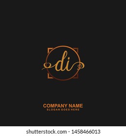 DI Initial handwriting logo vector