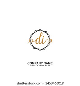 DI Initial handwriting logo vector