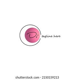 Di initial handwriting logo vector