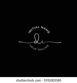 di Initial handwriting signature logo vector. Hand lettering for designs