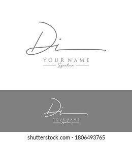 DI  Initial letter handwriting and signature logo.