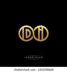 DI initial letter linked circle capital monogram logo modern template