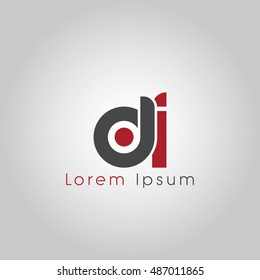 di initial letter linked lowercase logo. d and i vector template design.